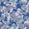 Military camouflage pattern. Classic clothing style masking camo repeat print. Vector background