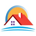 Home, house, real estate, logo, circle building, architecture, home symbol icon design vector.