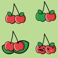 Cute Cherry Mascot Vector Illustration