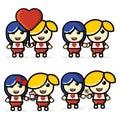 Cute Valentine Day Mascot Vector Illustration.