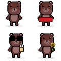 Cute Bear Mascot Cartoon Character. Royalty Free Stock Photo