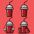 Cute Drink Vector Illustration Set 4 Royalty Free Stock Photo