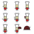 Chef Vector Illustration Set 9 Mascot