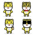 Cute Tiger 4 Mascot Vector Royalty Free Stock Photo