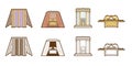 Bible icons Tabernacle Tent Temple Ark cartoon graphic Royalty Free Stock Photo