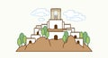 Jerusalem Israel, Temple at old city Israel cartoon graphic