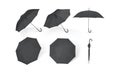 black umbrellas isolated on a white background
