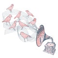 Birdsong - concept vector illustration Royalty Free Stock Photo