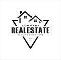 Vintage home for architectural logo icon vector template. Real Estate Home and Realty with shape line triangle Logo Royalty Free Stock Photo