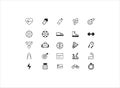 Sports glyph icon set / vector sketches, logo illustrations, sport game signs solid pictograms package isolated on white backgroun