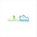 Healthy Home Logo . Home Leaf Logo . Nature Real Estate Logo Design . Green House Home Leaf Logo Stock Vector . Royalty Free Stock Photo