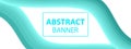 Cyan wave abstract banner background. Royalty Free Stock Photo