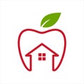 Apple and modern home vector logo graphics