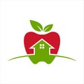 Apple and modern home vector logo graphics