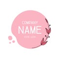 Beauty pink color frame floral logo Royalty Free Stock Photo