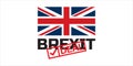 Deal Brexit, red stamp and flag. United Kingdom of Great Britain is leaving European Union with agreement. Vector illustration Royalty Free Stock Photo