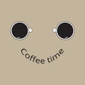 Coffee time smile Poster Advertisement Vector Illustration.