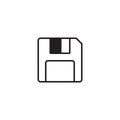 3.5 inch floppy diskette simple vector icon. Royalty Free Stock Photo