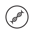 DNA in circle, simple icon design on white background Royalty Free Stock Photo