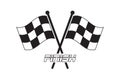 Finishing Racing Flags. Flat Vector Icon. Simple black symbol isolated on white background. Royalty Free Stock Photo