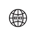 World news flat vector icon. News symbol logo illustration on white background Royalty Free Stock Photo