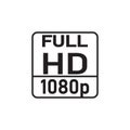 Full HD 1080p symbol on white background.