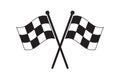 Finishing Racing Flags. Flat Vector Icon. Simple black symbol isolated on white background.