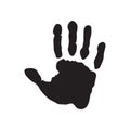 Handprint black icon sign isolated on white background.