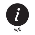 Info icon - information sign in black and white - usable for help, desk, manual, information, help, readme identity