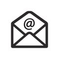 Email at vector icon isolated on white background Royalty Free Stock Photo