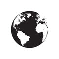 Planet Earth. World map. White and black colors design. Vector illustration Royalty Free Stock Photo