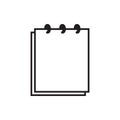 Notepad - simple vector outline icon. Royalty Free Stock Photo