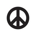 Peace and love antiwar icon pacifism symbol hippie culture sign.