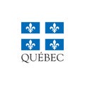 Flag of Quebec - province of Canada. Royalty Free Stock Photo