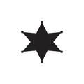Black hexagram sheriff star badge sign.