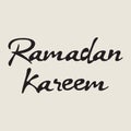 Illustration of handwritten Ramadan Kareem label lettering composition