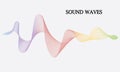 Vector abstract background with a colored dynamic music sound waves. Royalty Free Stock Photo