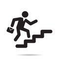 Businessman walk up stairway to the success, challenge, path to the goal. Business concept growth ,creative ideas, reach the targe