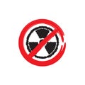 Stop of radiation sign icon on white background Royalty Free Stock Photo