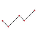 Dotted Trend vector icon, symbol, image, picture, graph, graphic