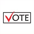 Vote text with check mark