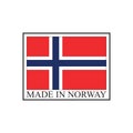 Made in Norway badge, label or logo with flag. Vector illustration