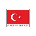 Made in Turkey badge, label or logo with flag. Vector illustration Royalty Free Stock Photo