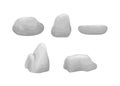 PrintVector illustration of rocks and stones, Isolated natural elements in different shapes