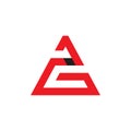 Initial letter a, ag vector logo with red color