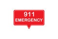 Number emergency 911 in red vector pointer icon isolated on white background