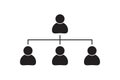 Team management. Business organisation. Users symbol. Vector illustration on white background