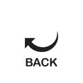 Back or reverse icon vector. Flip over or turn arrow sign