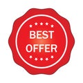 Best offer rubber sticker or stamp on white background, vector illustration Royalty Free Stock Photo
