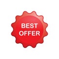 Best offer rubber sticker or stamp on white background, vector illustration Royalty Free Stock Photo